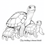 Turtle Family Coloring Pages: Mother and Babies 3