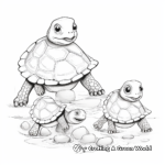 Turtle Family Coloring Pages: Mother, Father, and Hatchlings 1