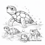Turtle Family Coloring Pages: Mother, Father, and Hatchlings 4
