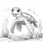 Turtle in the Ocean: Marine-theme Coloring Pages 4