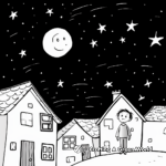Twinkling January Stars Night Sky Coloring Pages 2