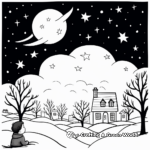 Twinkling January Stars Night Sky Coloring Pages 3