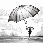 Umbrella in the Rain: Weather-Scene Coloring Pages 2