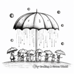 Umbrella in the Rain: Weather-Scene Coloring Pages 3
