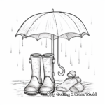 Umbrellas and Rain Boots: Cute Coloring Pages 1