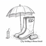 Umbrellas and Rain Boots: Cute Coloring Pages 2