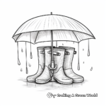 Umbrellas and Rain Boots: Cute Coloring Pages 3
