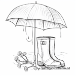 Umbrellas and Rain Boots: Cute Coloring Pages 4