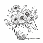 Uncomplicated Sunflowers in a Vase Coloring Pages 4