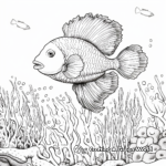 Underwater Life: Seahorse, Clownfish and Sea Anemone Coloring Pages 1
