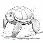 Underwater Olive Ridley Turtle Shell Coloring Pages 1