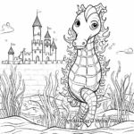 Underwater Scene Unicorn Seahorse Coloring Pages 4