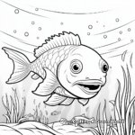 Underwater Scene with Pacific Cod Coloring Pages 2