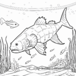 Underwater Scene with Pacific Cod Coloring Pages 3