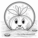 Underwater Scene with Sand Dollar Coloring Pages 1