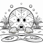Underwater Scene with Sand Dollar Coloring Pages 3