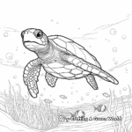 Underwater Scenery with Green Sea Turtle Coloring Pages 3