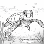 Underwater Sea Turtle Coloring Pages 2