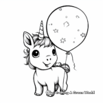 Unicorn Birthday Balloon Coloring Pages 2