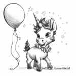 Unicorn Birthday Balloon Coloring Pages 4