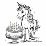 Unicorn Birthday Cake Coloring Pages 2