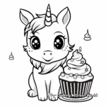 Unicorn Birthday Cake Coloring Pages 3