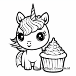 Unicorn Birthday Cupcake Coloring Pages 4