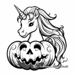 Unicorn Carving Pumpkin Halloween Coloring Pages 1