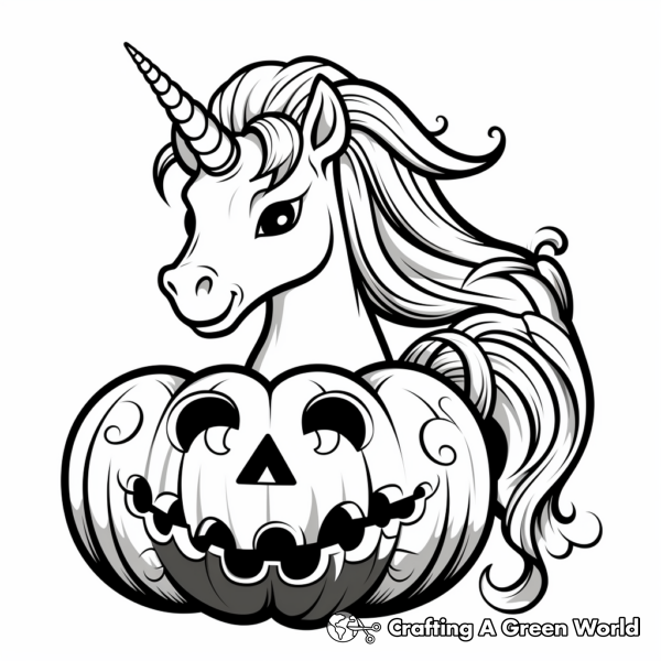 Unicorn Pumpkin Coloring Pages - Free & Printable!