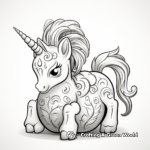 Unicorn Carving Pumpkin Halloween Coloring Pages 3