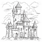Unicorn Castle in the Clouds Coloring Pages 1