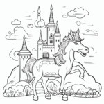 Unicorn Castle in the Clouds Coloring Pages 2