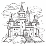 Unicorn Castle in the Clouds Coloring Pages 4