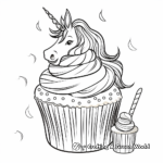 Unicorn Cupcake Party Scene Coloring Pages 1