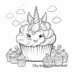 Unicorn Cupcake Party Scene Coloring Pages 3