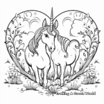 Unicorn Heart Love Story Coloring Pages 1