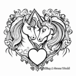Unicorn Heart Love Story Coloring Pages 2