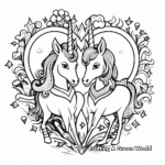 Unicorn Heart Love Story Coloring Pages 3