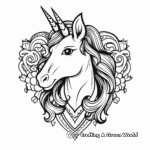 Unicorn Heart Love Story Coloring Pages 4