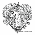 Unicorn Hearts and Rainbows Coloring Pages 1