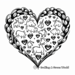 Unicorn Hearts and Rainbows Coloring Pages 2