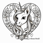 Unicorn Hearts and Rainbows Coloring Pages 3