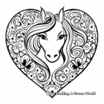 Unicorn Hearts and Rainbows Coloring Pages 4