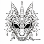 Unicorn Mask and Rainbow Coloring Pages 2