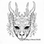 Unicorn Mask in a Magical Forest Coloring Pages 3