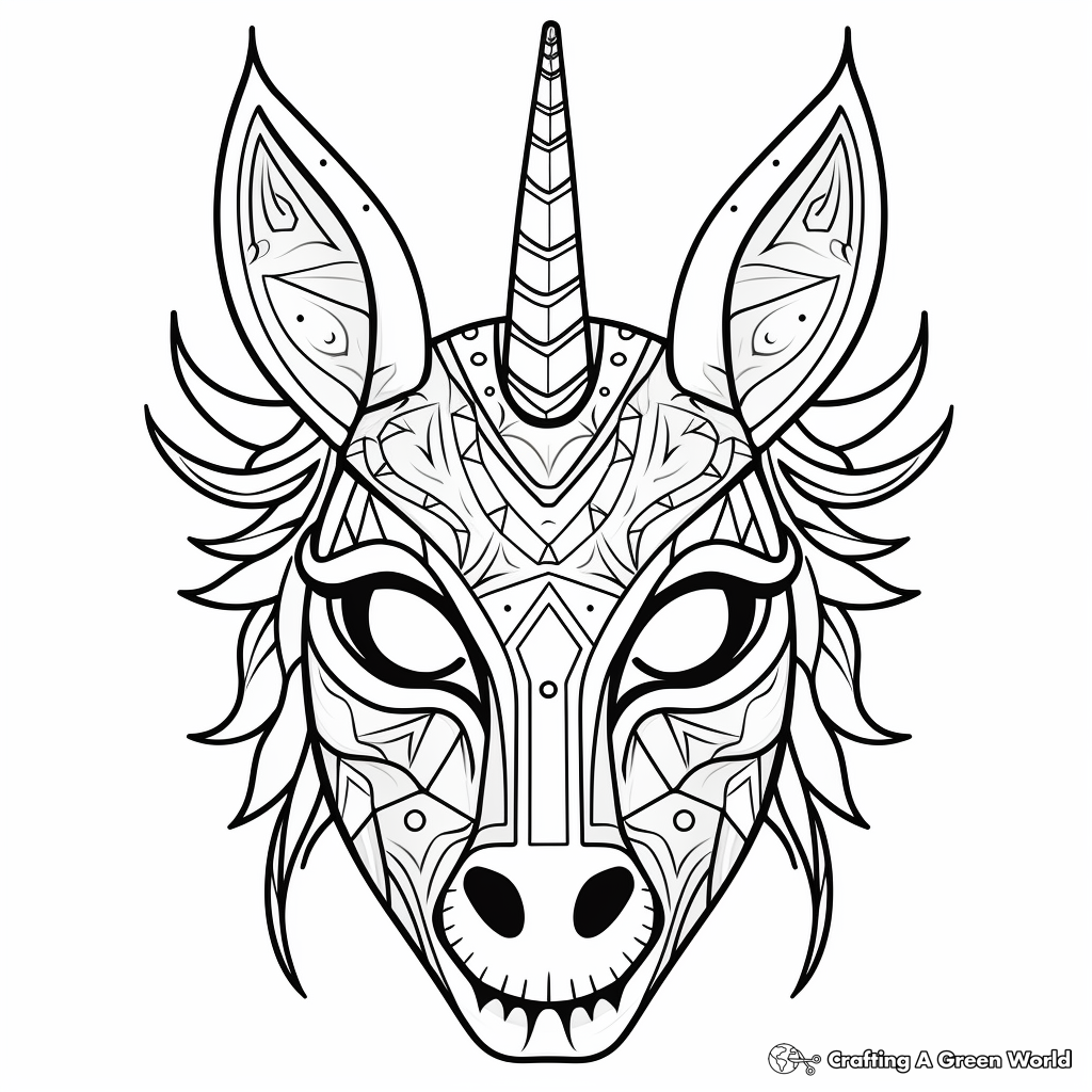Unicorn Mask Printable Template Kids Pages Activity Cut Coloring