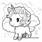 Unicorn Meeting a Rainbow Cloud Coloring Pages 3