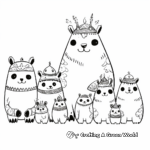 Unicorn Panda Family Coloring Pages: Parents and Cubs 2