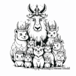 Unicorn Panda Family Coloring Pages: Parents and Cubs 4