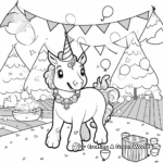 Unicorn Party Coloring Pages for Kids 1